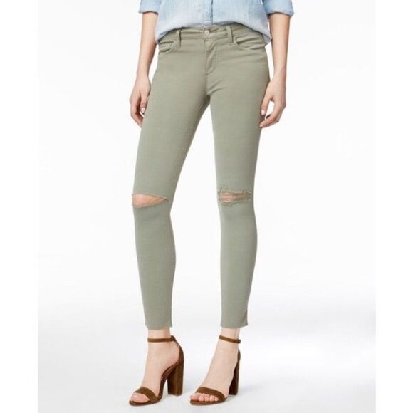 Joe's Jeans Denim - Joe's Jeans Military Green Knee Holes Skinny Ankle